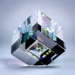 John Kuhn (American, b. 1949), Untitled, dichoric glass ground, polished, and laminated glass