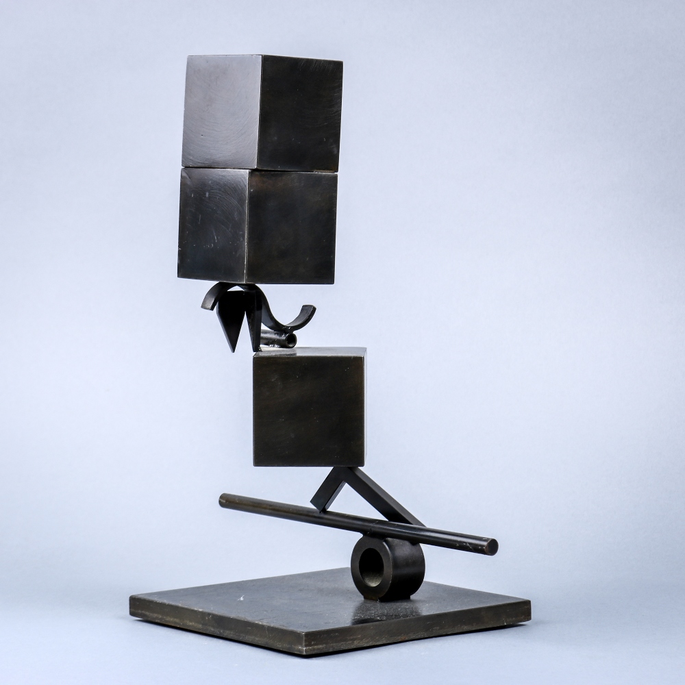 Fletcher Benton (American, b. 1931), Blocks on Blocks, 1996, steel sculpture, signed and dated at - Image 2 of 8