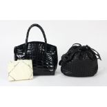 (lot of 2) Italian handbag group, consisting of one Bottega Veneta intrecciato drawstring handbag,