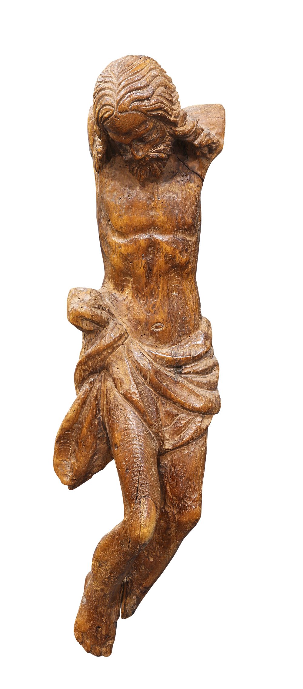 Continental carved wood Corpus Christi, 17th/18th century, the figure depicted with a well - Image 2 of 3