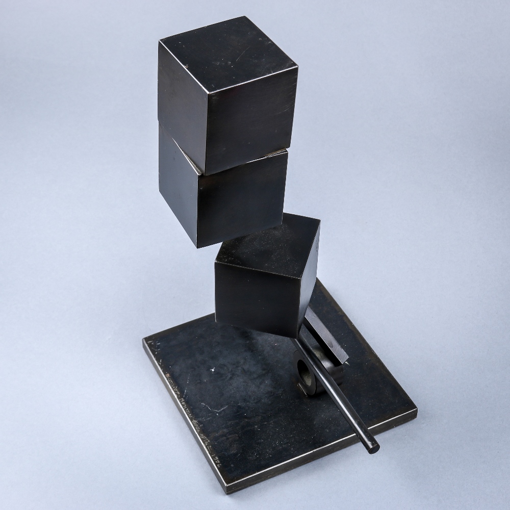 Fletcher Benton (American, b. 1931), Blocks on Blocks, 1996, steel sculpture, signed and dated at - Image 7 of 8