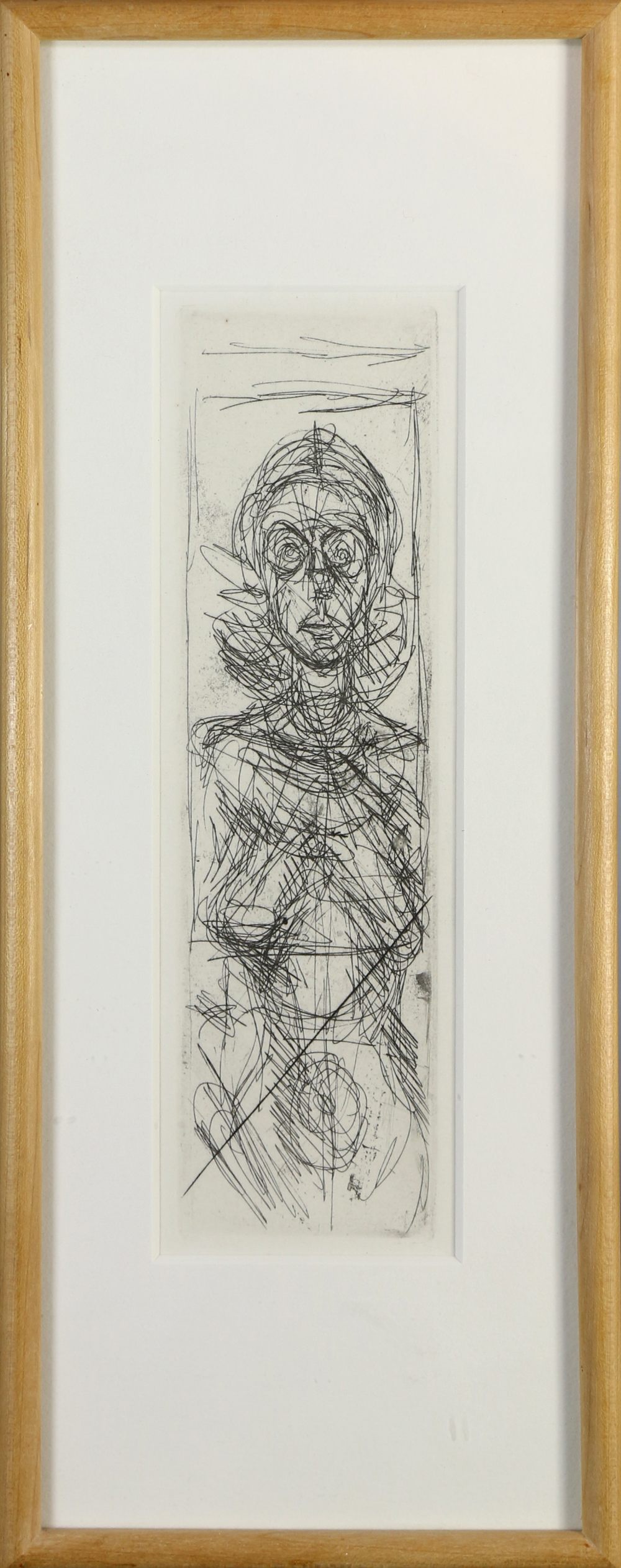 After Alberto Giacometti (Swiss, 1901-1966), Nude Figure, etching, unsigned, overall (with frame):