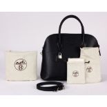 Hermes Sac A Main Boldie 37 vache lie noir, with strap, clochette, lock, dustbag, raincoat, and