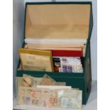 Modern postage stamp album, 1/3 including 50 cent Colombian with heavy cancel, together with