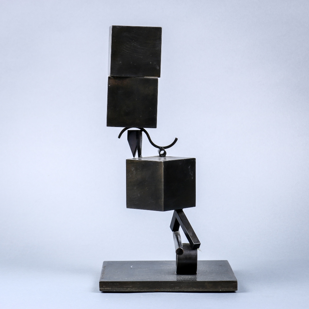Fletcher Benton (American, b. 1931), Blocks on Blocks, 1996, steel sculpture, signed and dated at - Image 3 of 8