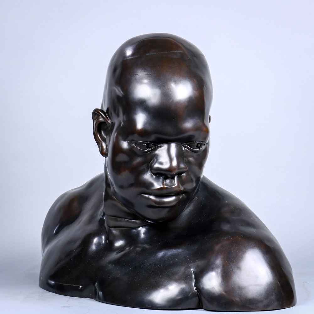 Carol Tarzier (American, Contemporary), "The Boxer," 1993, bronze sculpture, overall: 18"h x 26"w - Image 2 of 5
