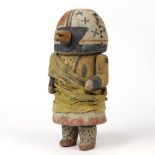 Hopi kachina doll, early 19th Century, Arizona, the bird form head mask with white, orange and black