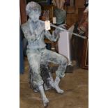 Statue of a flute player, 52"h