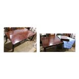 Chinese style hardwood dining table, with a faux bamboo edge raised on bamboo form supports, with