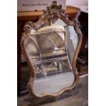 Louis XV style carved crest form mirror, 30"h