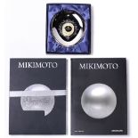 (Lot of 3) Mikimoto book and dish Including 2) Mikimoto books, by Nick Foulkesi, 1- (sealed)-New,