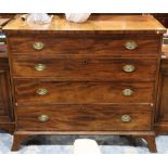 Hepplewhite chest of drawers, having a rectangular top over a (4) graduated drawer case and rising