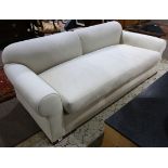 San Francisco designer sofa, by A. Rudin, having a square profile in beige, with a single seat