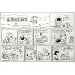 Charles Schulz (American, 1922-2000), "PEANUTS Yawn - Suddenly a Fokker Triplane Comes Diving Down