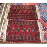 (lot of 2) Afghan Turkoman rugs, 35"x 36"