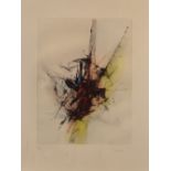 Leonardo Nierman (Mexican, b. 1932), Abstract, etching in colors with carborendum, pencil signed