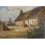 Floris van Acker (Belgian, 1858-1947), "Maison de Pecheurs a Douardonez," 1920, oil on canvas,
