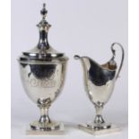 (lot of 2) American Joseph Richardson silver table articles, consisting of a lidded sugar urn and