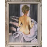 Shirley Stokes (American, 20th century), Blonde Nude, oil on canvas, signed lower right, overall (