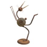Chad Glashoff (American, 20th century), Dancing Cat, 1997, iron sculpture, signed and dated on base,
