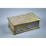 Louis Comfort Tiffany Furnaces gilt bronze and favrile glass lidded cigarette box, circa 1900,