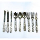 (lot of 9) Tiffany & Co. sterling silver youth flatware service for three in the "Jack and Jill"