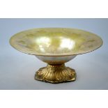 Louis C. Tiffany Furnaces favrile glass bowl, the tapered form with engraved leaf decoration, and