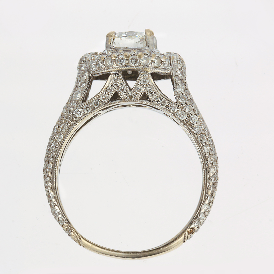 Diamond and 14k white gold ring Centering (1) round brilliant-cut diamond, weighing 0.91 ct., - Image 3 of 3