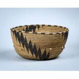 Fine Northwest California coiled basketry bowl, Pomo or Coastal Miwok, early 20th century, having