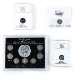 (lot of 4 containers) U.S. silver dime group, consisting of (2) graded 1961 Roosevelt dimes,