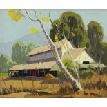 Sam Hyde Harris, (American), "Old California Barn", oil on canvas, signed lower left, titled verso