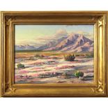 Lucien C. Vannerson, "Desert Sand Verbenas," oil on canvas board, signed lower right, titled