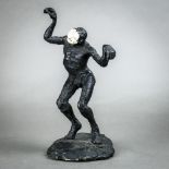 Mime, composite sculpture, signed indistinctly beneath figure, 20th century, overall: 7.5"h x 5"w