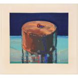 Wayne Thiebaud (American, b. 1920), "Dark Cake", 1983, woodcut in colors on japon paper, signed in