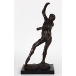 Brutalist style composite figural sculpture, signed "Degas", depicting a figure in a dance position,