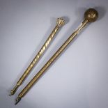 (lot of 2) Brass Judaic Yad Torah pointers, 12.5"l