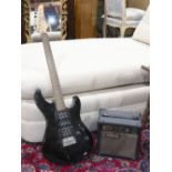 (lot of 2) Yamaha electric guitar, model no. ERG121; together with a Yamaha GA-10 amplifier