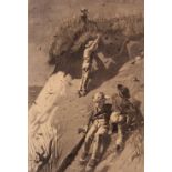 (lot of 2) After Winslow Homer (American, 1836–1910) "Raid on a Sand-Swallow Colony," 1874,