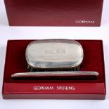 Gorham sterling silver brush set, consisting of a brush and comb, each with sterling silver mount