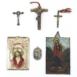 (lot of 6) Spanish Colonial Catholic artifacts, probably 18th-19th Century, Peru or Bolivia,