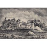 Adolf Arthur Dehn (American, 1895-1968), Farm Scene with Barn, lithograph, pencil signed lower