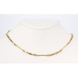 18k yellow gold fancy link necklace The 18k yellow gold fancy link, measures approximately 2.8 mm in