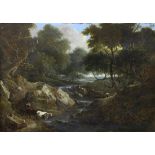 Benjamin (of Bath) Barker (British, 1776-1838), Pastoral Woodland Stream Scene with Figures and