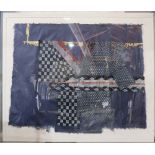 American School (20th century), Kimono, mixed media collage, unsigned, overall (with frame): 55"h