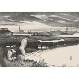 Mabel Dwight (American, 1876-1955), "Staten Island Shore," 1931, lithograph, pencil signed lower
