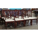 (lot of 12) Chippendale style dining chairs, consisting of (10) side chairs and (2) armchairs,