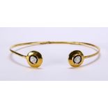 Diamond and silver-gilt bracelet Featuring (2) diamond slices, measuring approximately 3.7 X 3.5 mm,