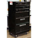 HuskyPro metal tool chest, having (6) drawers, with misc. power tools inside, including nail guns,