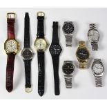 (Lot of 9) Seiko, metal, leather and plastic wristwatches Including 1) Seiko automatic