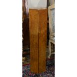 Hexagonal form veneered wood pedestal, 40"h